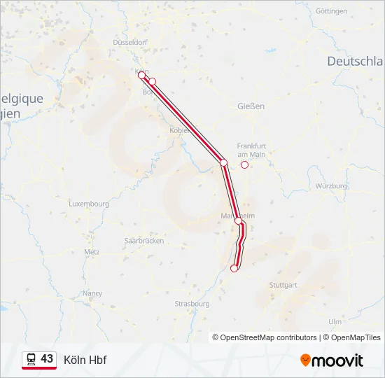 43 Train Line Map