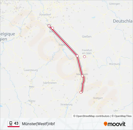 43 Train Line Map