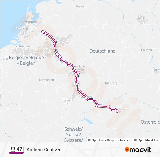 Поезд 47: карта маршрута