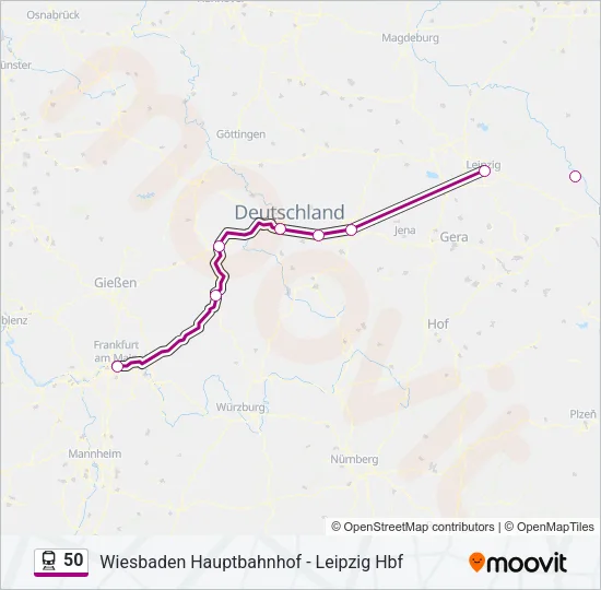 Поезд 50: карта маршрута