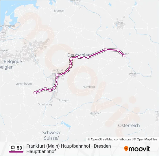 Поезд 50: карта маршрута