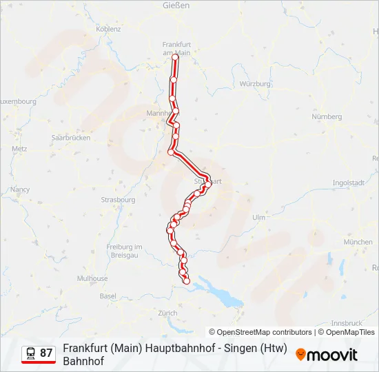 87 Train Line Map