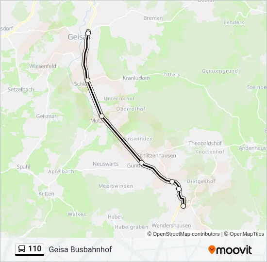 110 Bus Line Map
