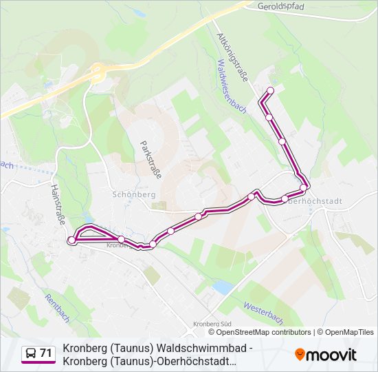 71 Bus Line Map