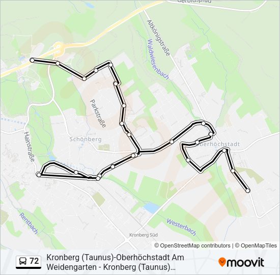 72 Bus Line Map