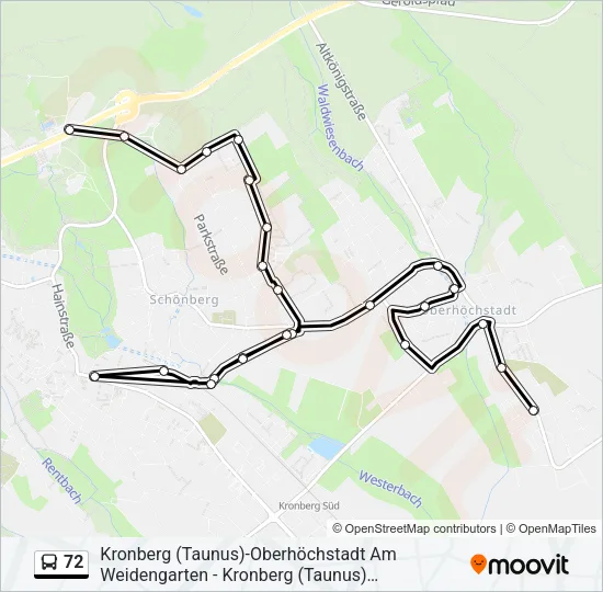 72 Bus Line Map