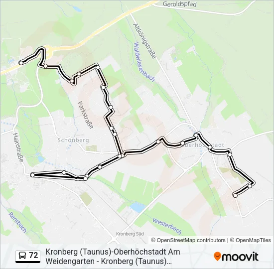72 Bus Line Map