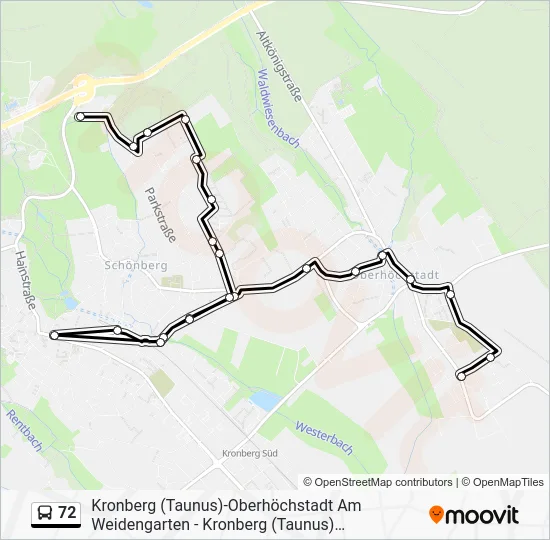 Автобус 72: карта маршрута