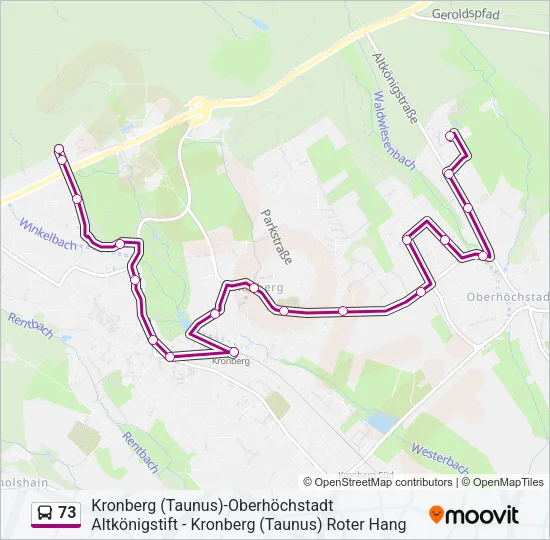 73 Bus Line Map