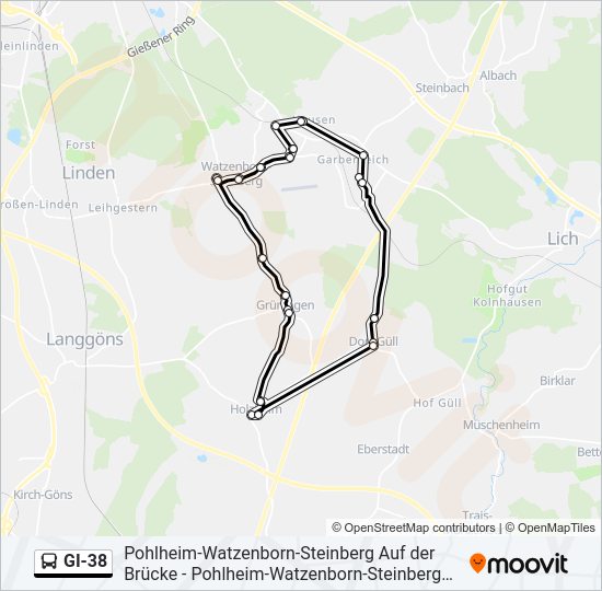 GI-38 Bus Line Map