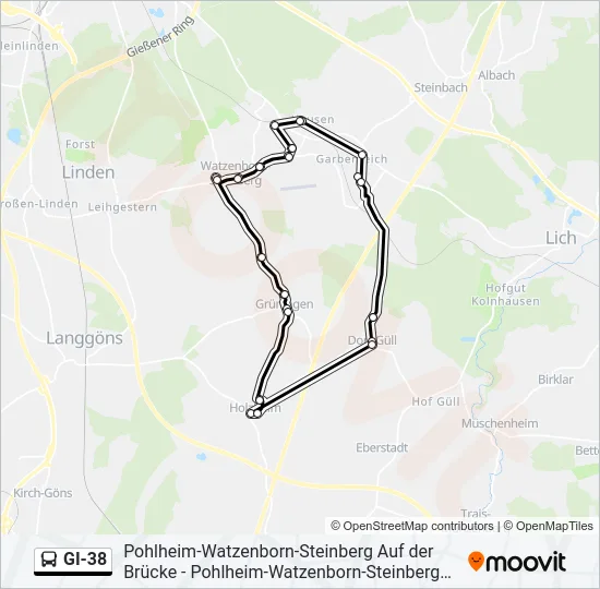 GI-38 Bus Line Map