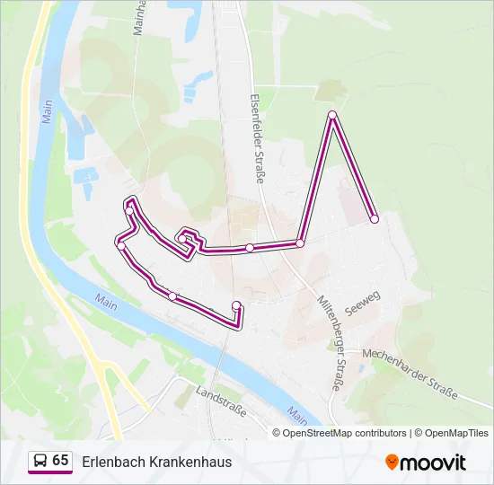 65 Bus Line Map