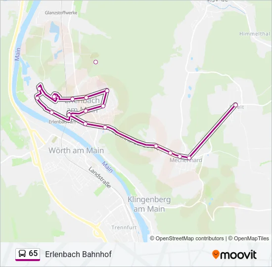 65 Bus Line Map