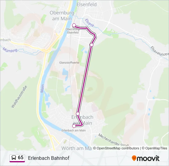 65 Bus Line Map
