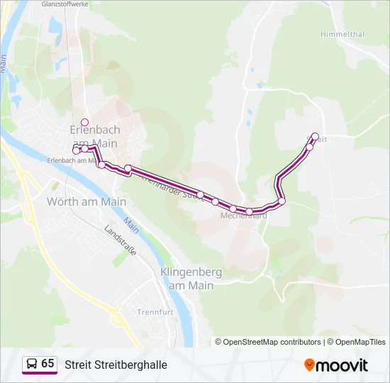 65 Bus Line Map