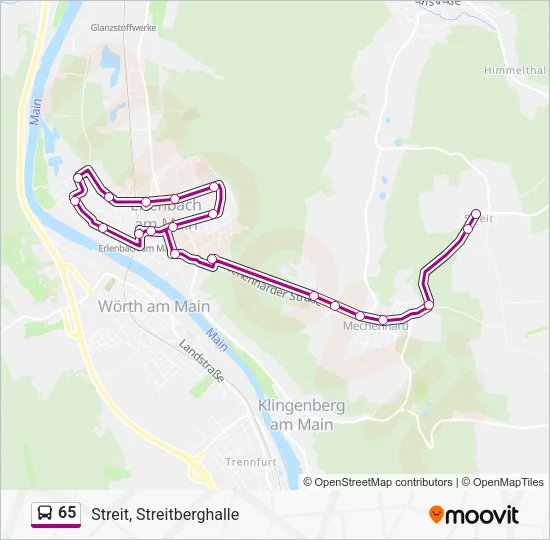 65 Bus Line Map