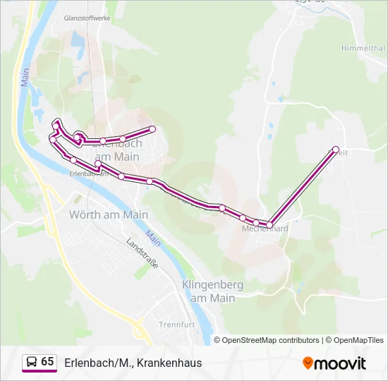 65 Bus Line Map