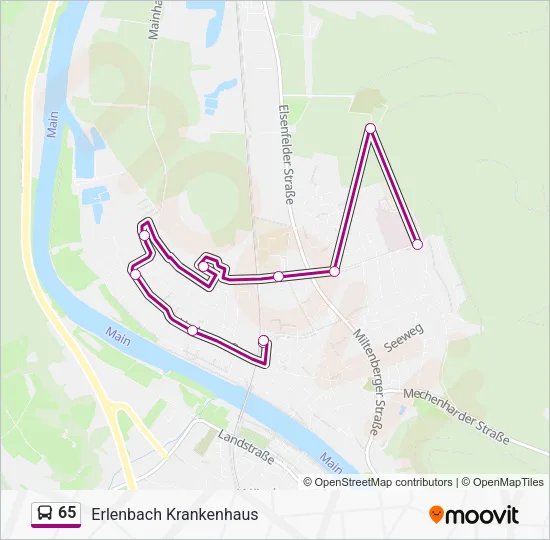 65 Bus Line Map