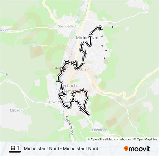 1 Bus Line Map