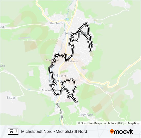 1 Bus Line Map