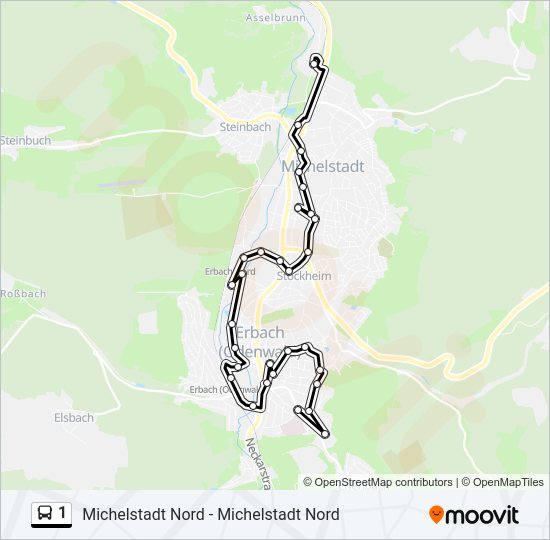1 Bus Line Map