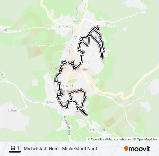 1 Route: Schedules, Stops & Maps - Michelstadt Nord (Updated)