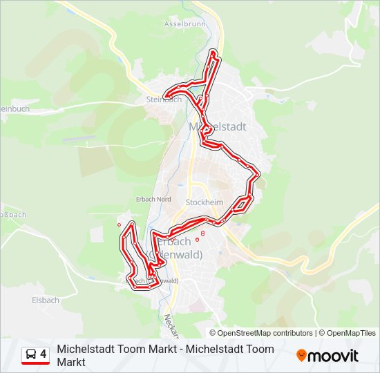 Автобус 4: карта маршрута