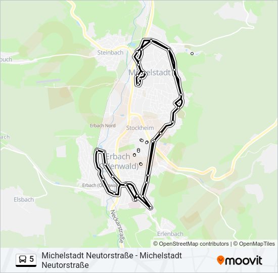 5 Bus Line Map