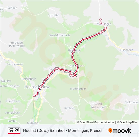 20 Bus Line Map