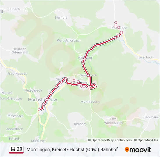 20 Bus Line Map