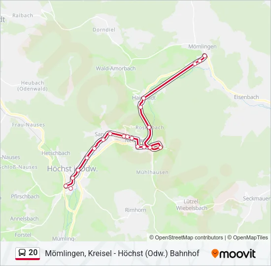 20 Bus Line Map