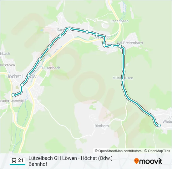 21 Bus Line Map
