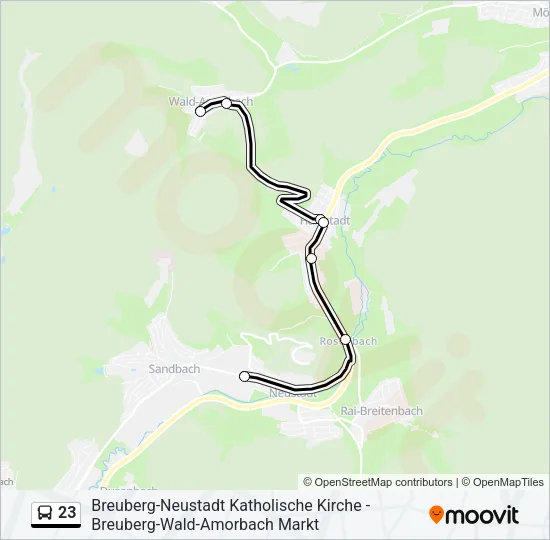 23 Bus Line Map