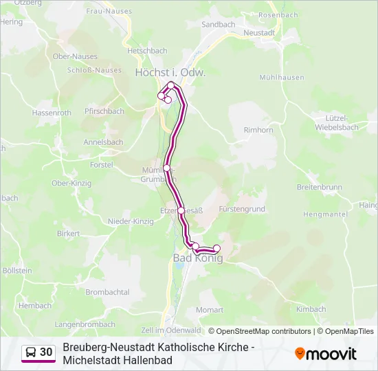 30 Bus Line Map