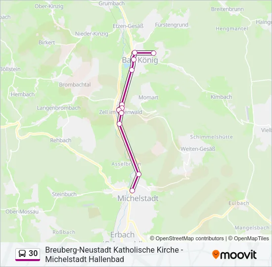 30 Bus Line Map
