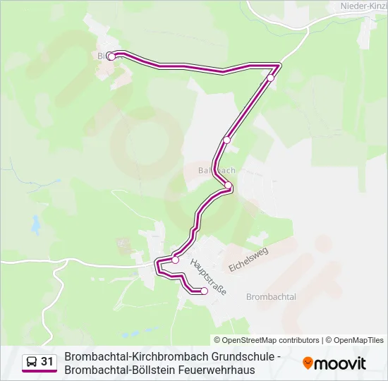 31 Bus Line Map