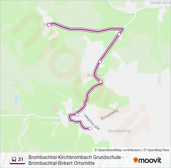 Автобус 31: карта маршрута