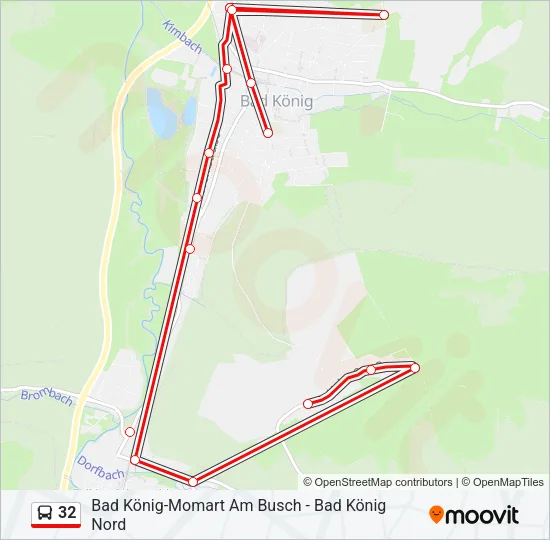 32 Bus Line Map