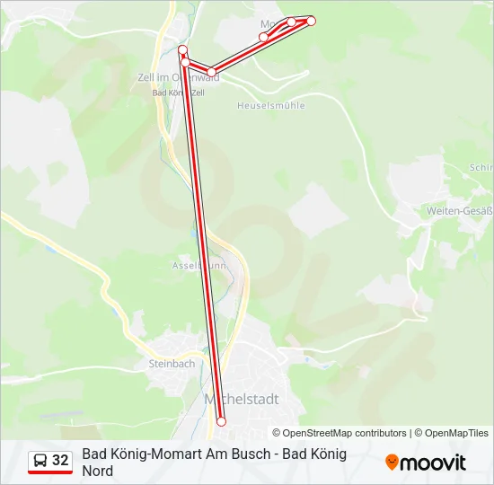 32 Bus Line Map