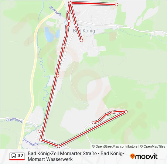 Автобус 32: карта маршрута
