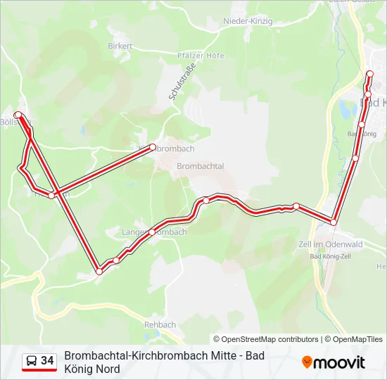 34 Bus Line Map