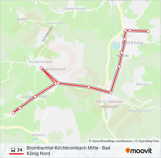 34 Bus Line Map
