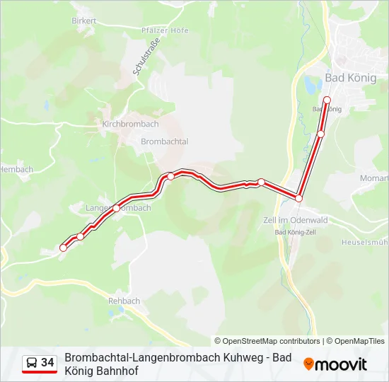 34 Bus Line Map