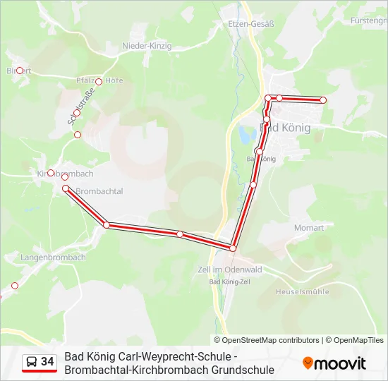 Автобус 34: карта маршрута