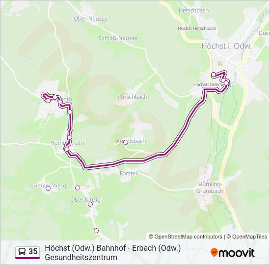35 Bus Line Map