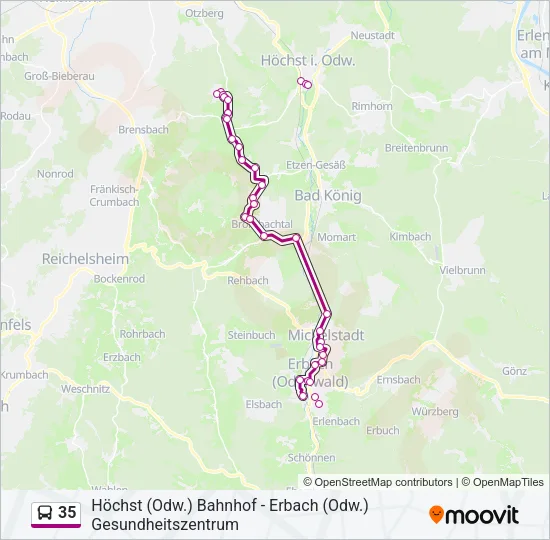 35 Bus Line Map