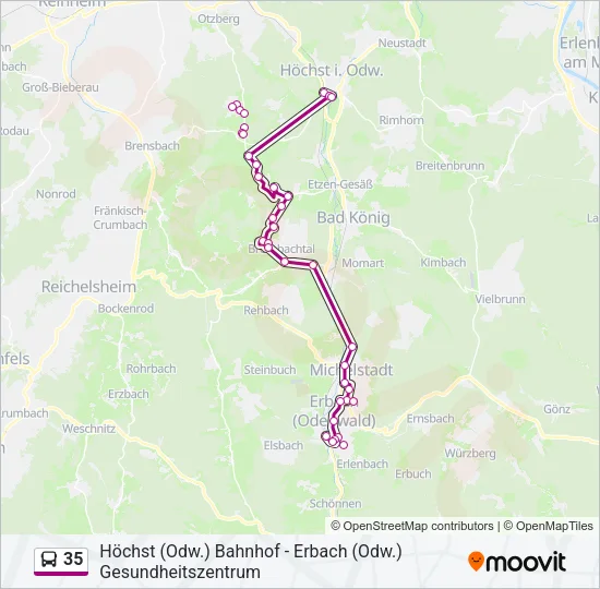 35 Bus Line Map