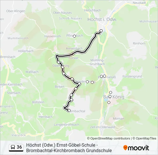 36 Bus Line Map