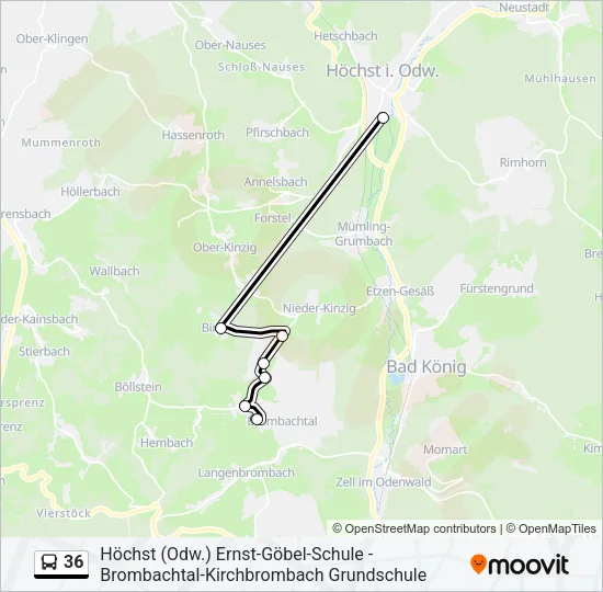 36 Bus Line Map