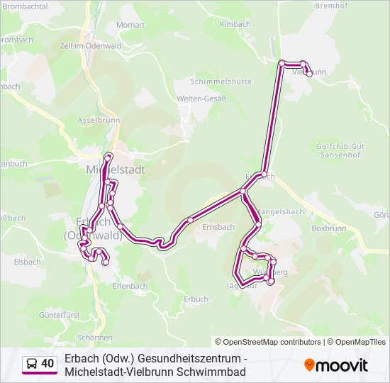 40 Bus Line Map